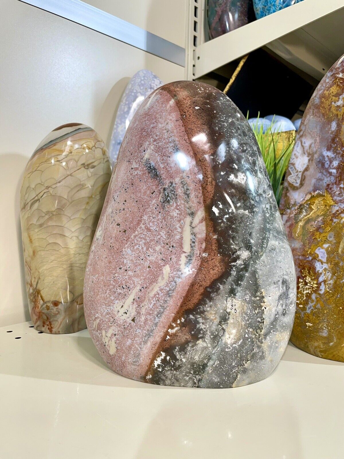 Ocean Jasper Crystal Rock Healing Crystals Yoga Meditation Decor 10x7\