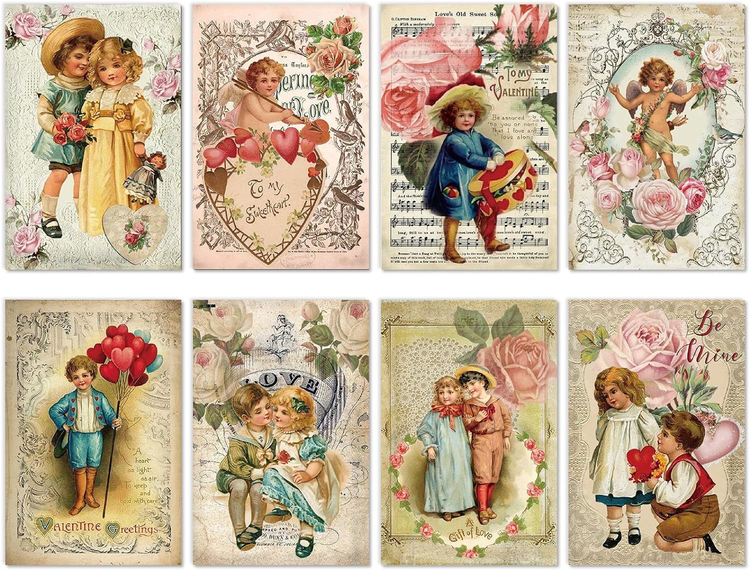 32 Pack Vintage Valentine\'s Cards Valentine\'s Day Cards Greeting Card Bulk Retro