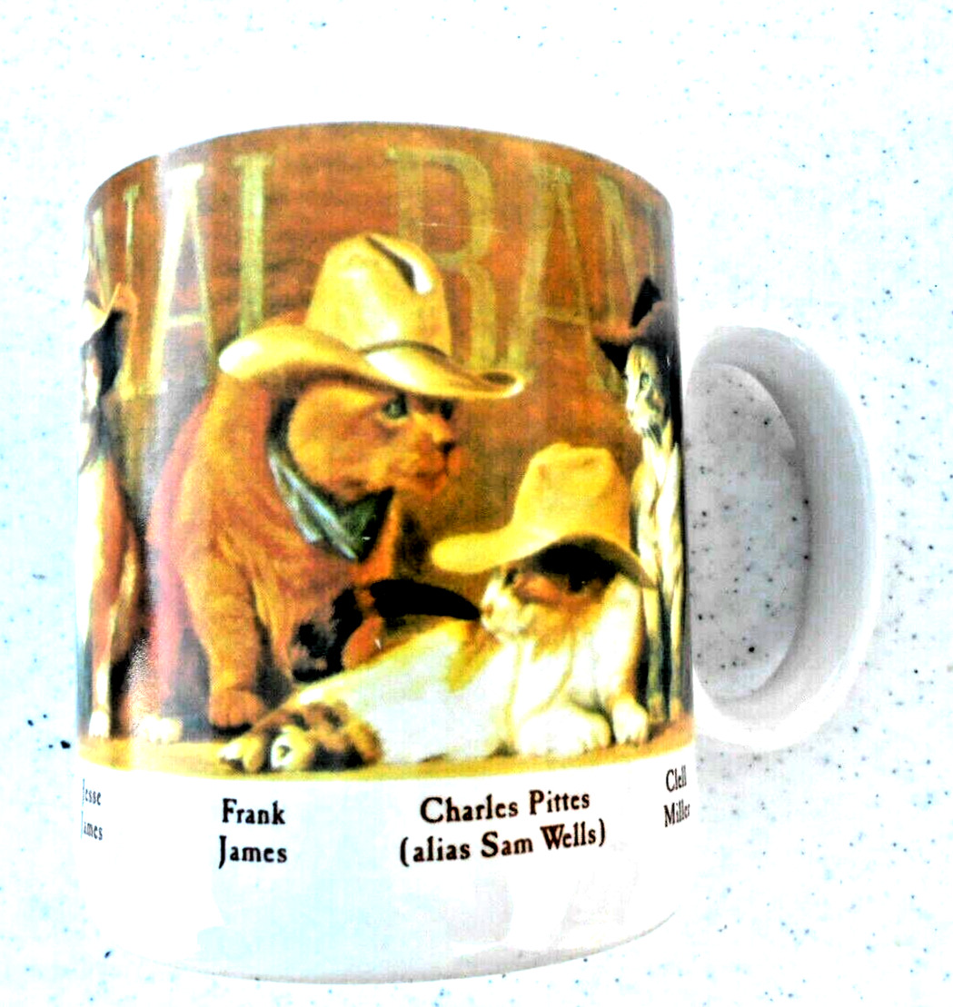 Leanin\' Tree Cowboy Cats - The James Younger Gangs Last Raid Mug -Coffee Tea