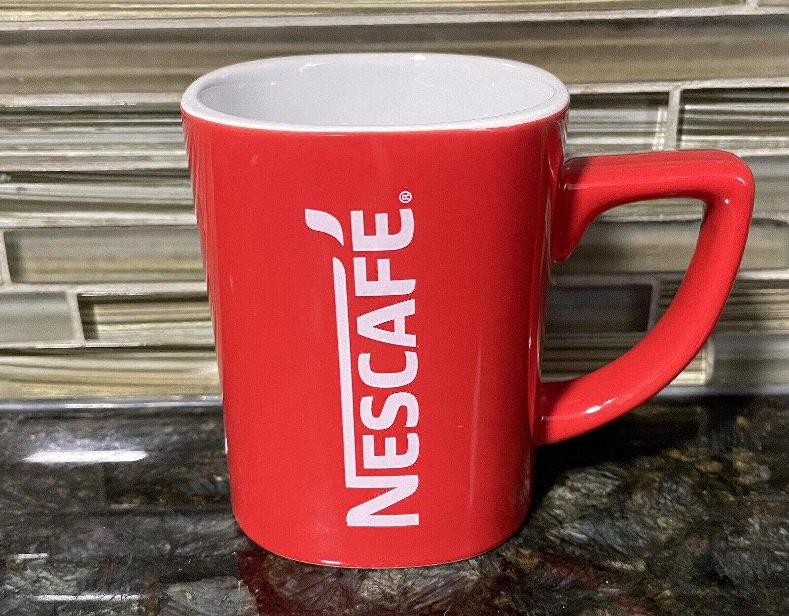 Nescafe, Collectible Mug, Coffee Cup, Red Square, 8oz