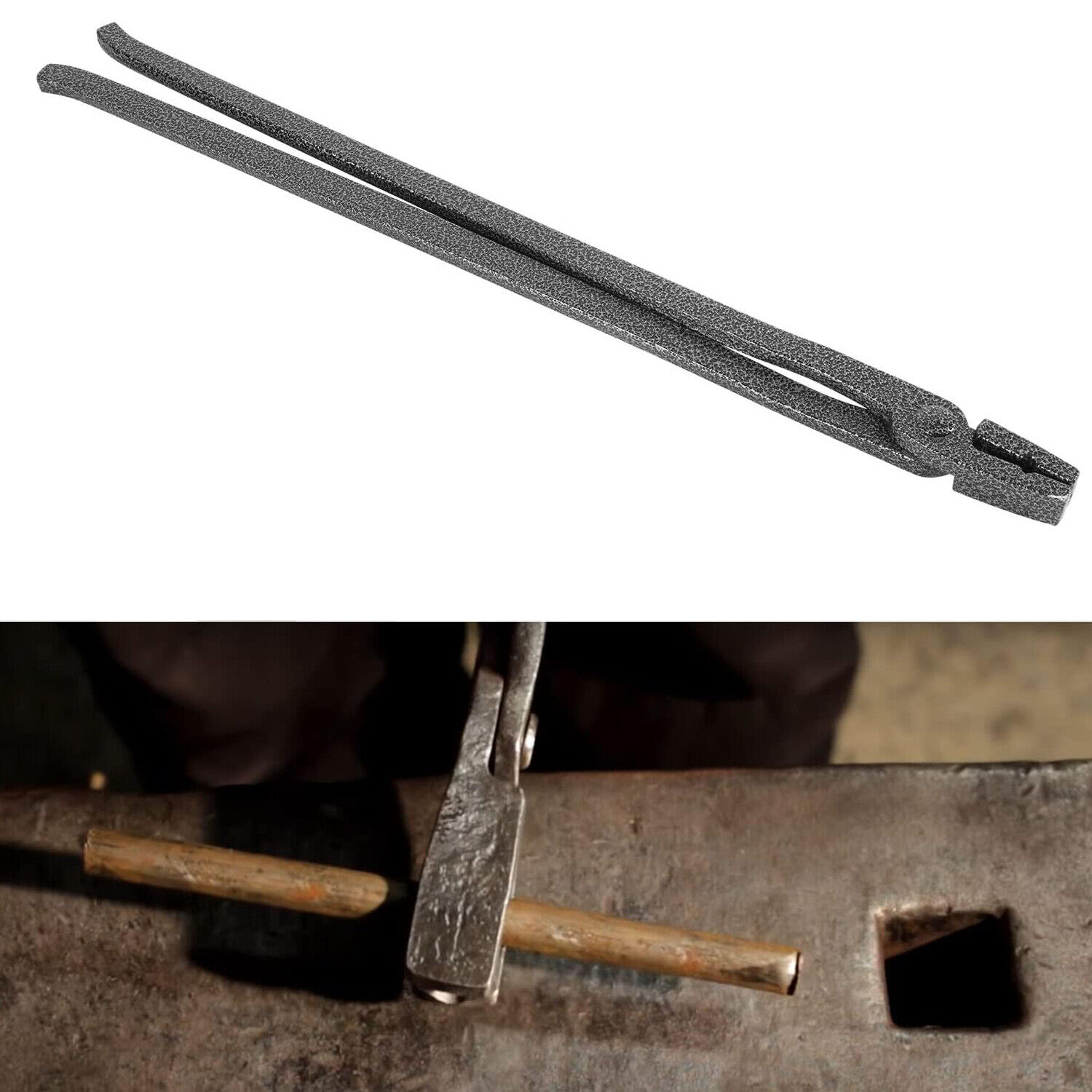 Blacksmith 1/4-inch Flat Jaw Tongs hold 1/4-inch flat bar, round bar, square bar