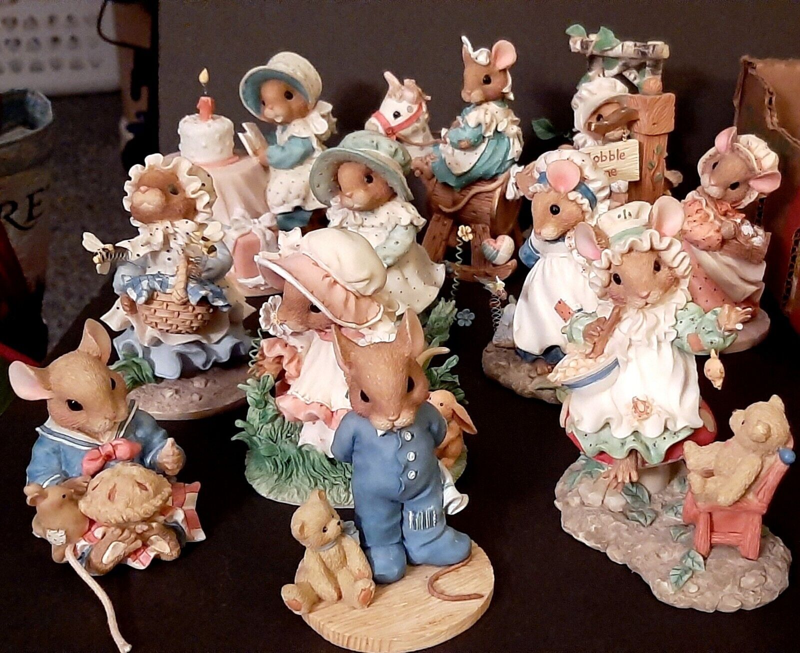 ENESCO Priscilla’s Mouse Tales Lot Of 11 Figurines 1990's Collectible Decor 