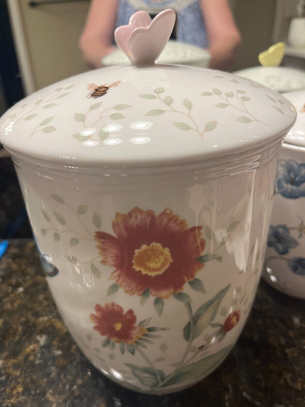 Lenox Butterfly Meadow Canister with Butterfly Lid 7\