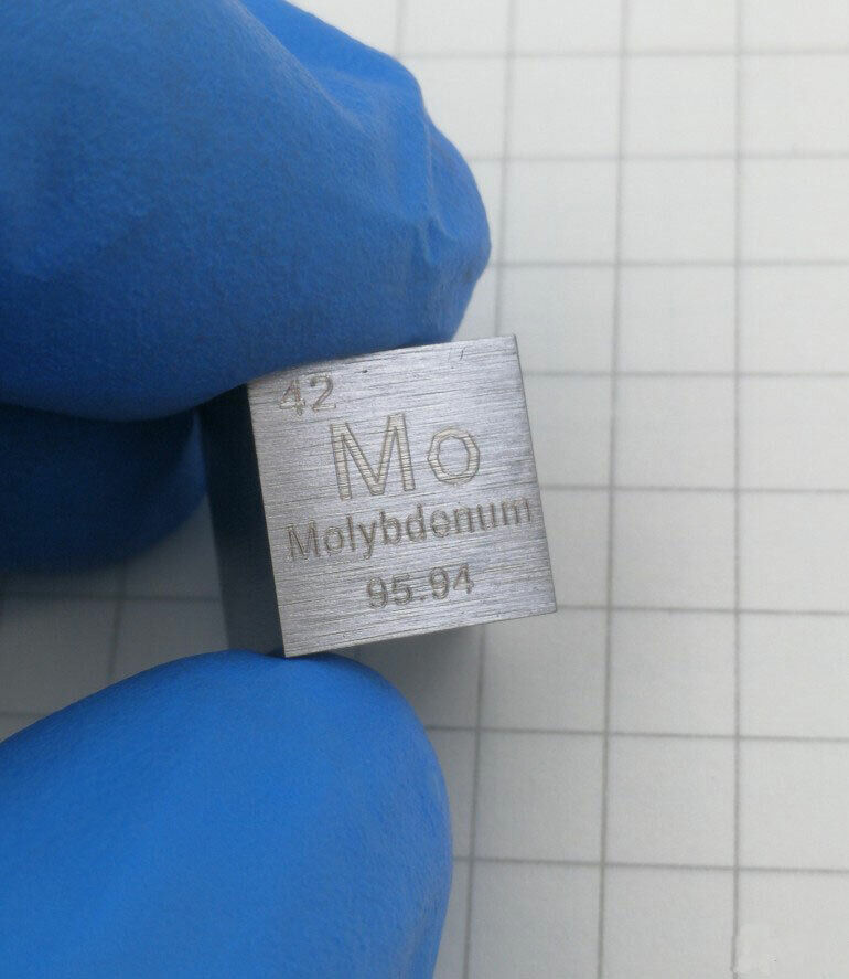 1 x Molybdenum Mo Metal Cube 10mm Standard Density 99.93% for Element Collection