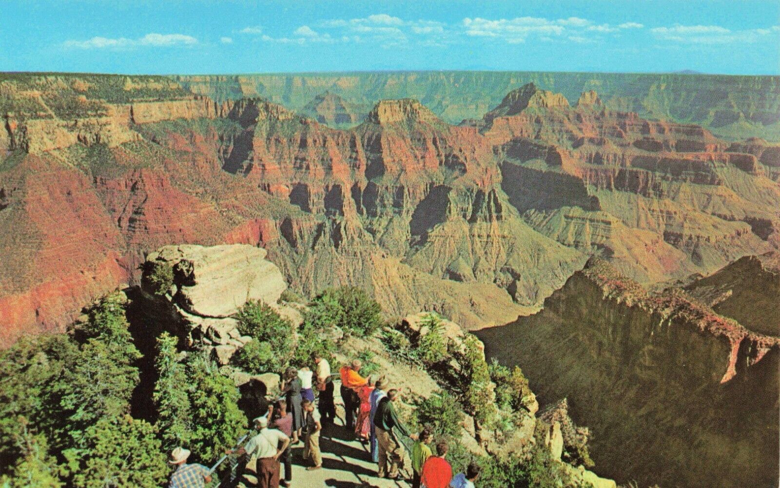 Postcard Bright Angel Point North Rim Grand Canyon National Park Arizona AZ VTG