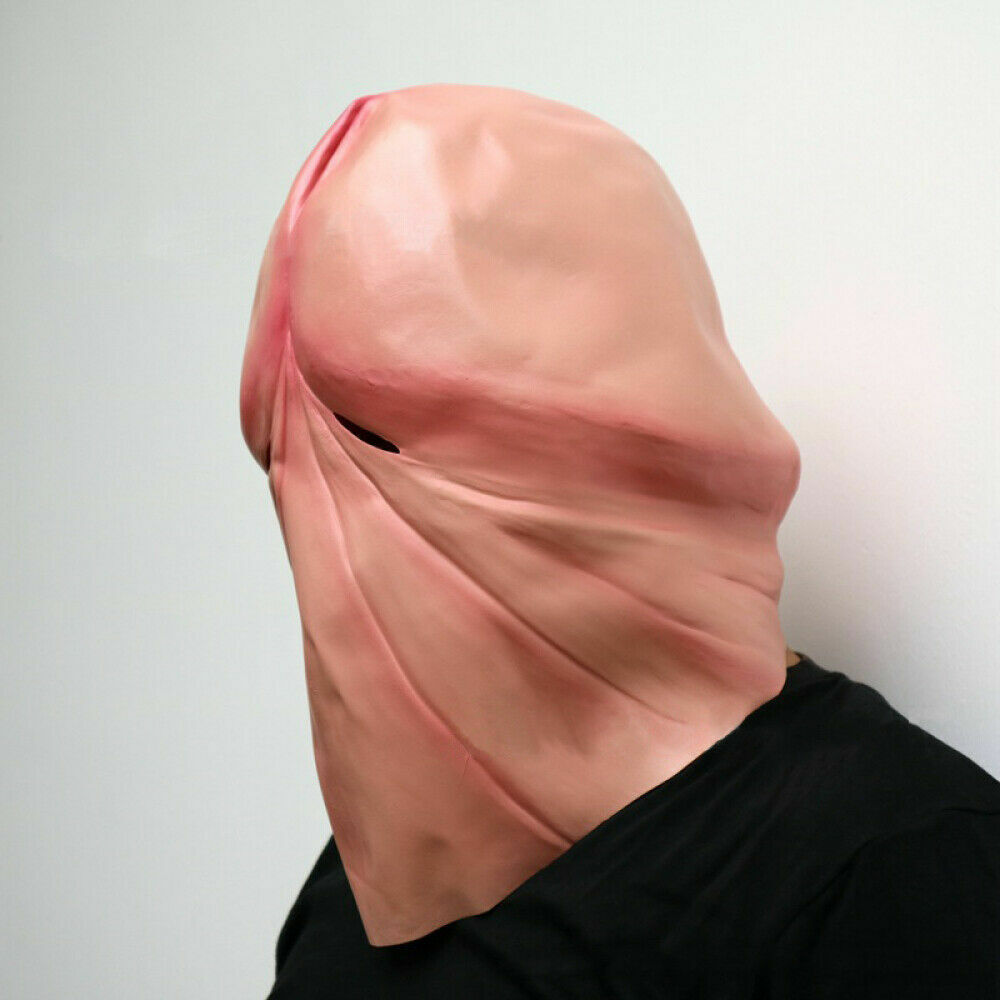 Funny Bizarre Latex Penis Dick Head Full Face Mask for Halloween Cosplay Party