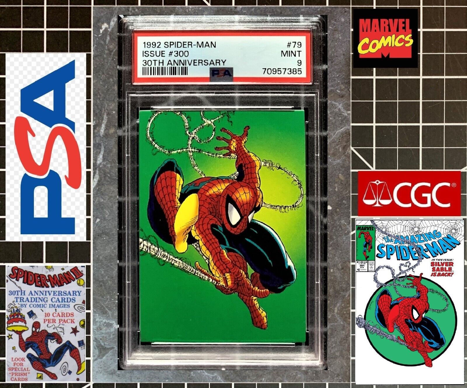 Marvel Comic CGC Graded Card Pairing - Amazing Spider-Man Issue #301 PSA 9 MINT