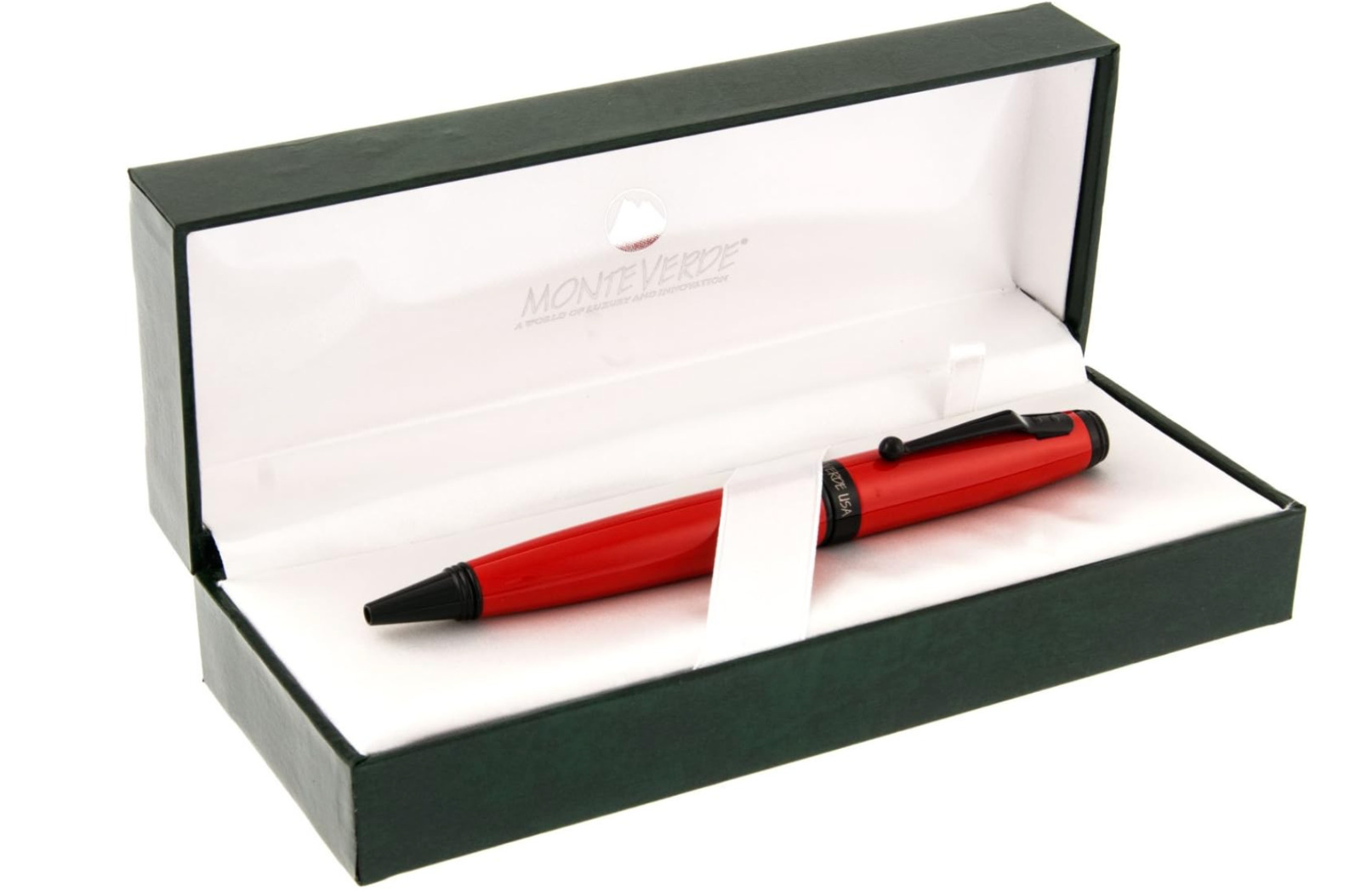 Monteverde MV41180 Medium Nib Invincia Color Fusion Ballpoint Pen, Spitfire Red