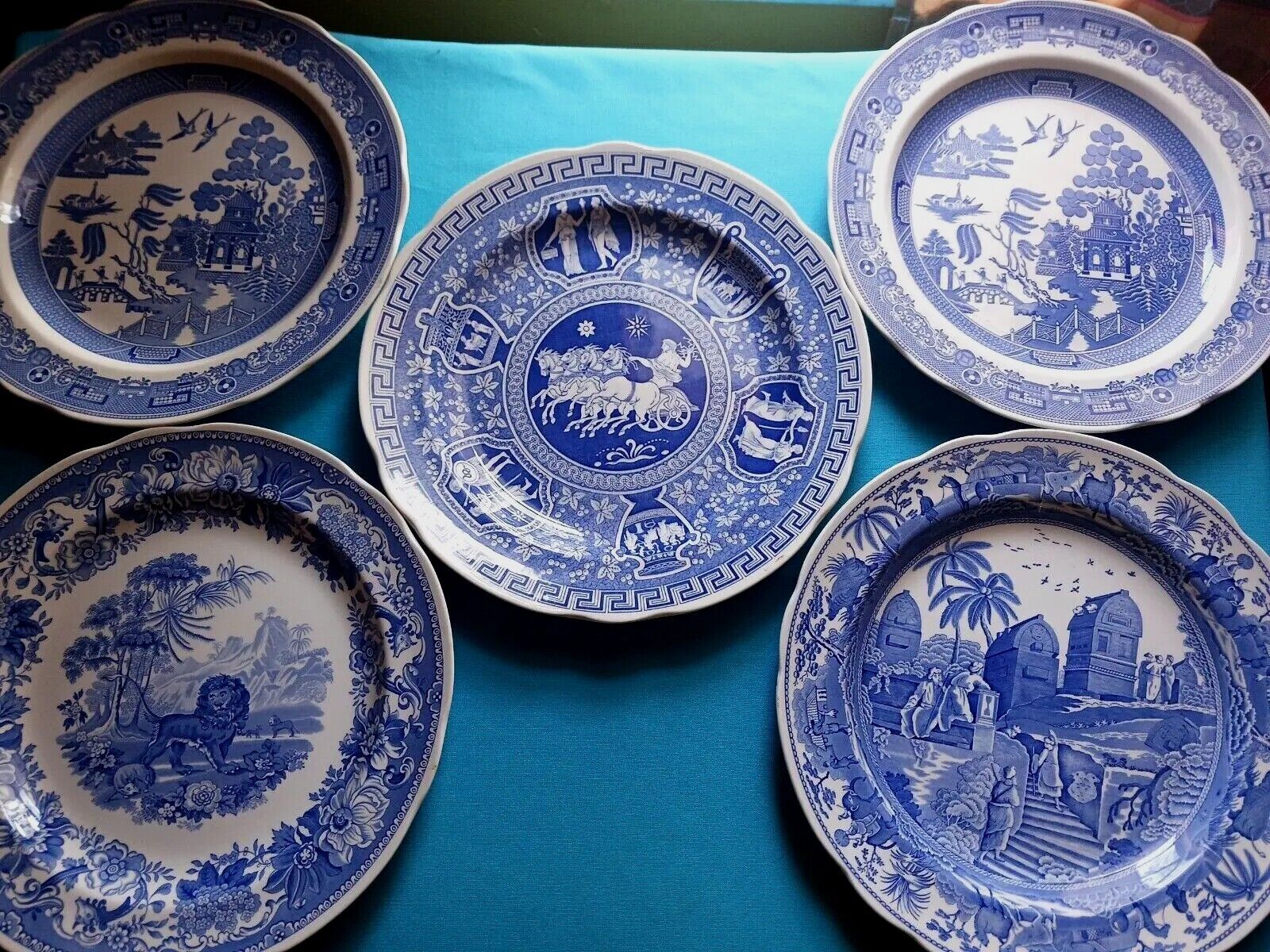 THE  SPODE  BLUE  ROOM  COLLECTION Traditions Series  5 Plates  USED
