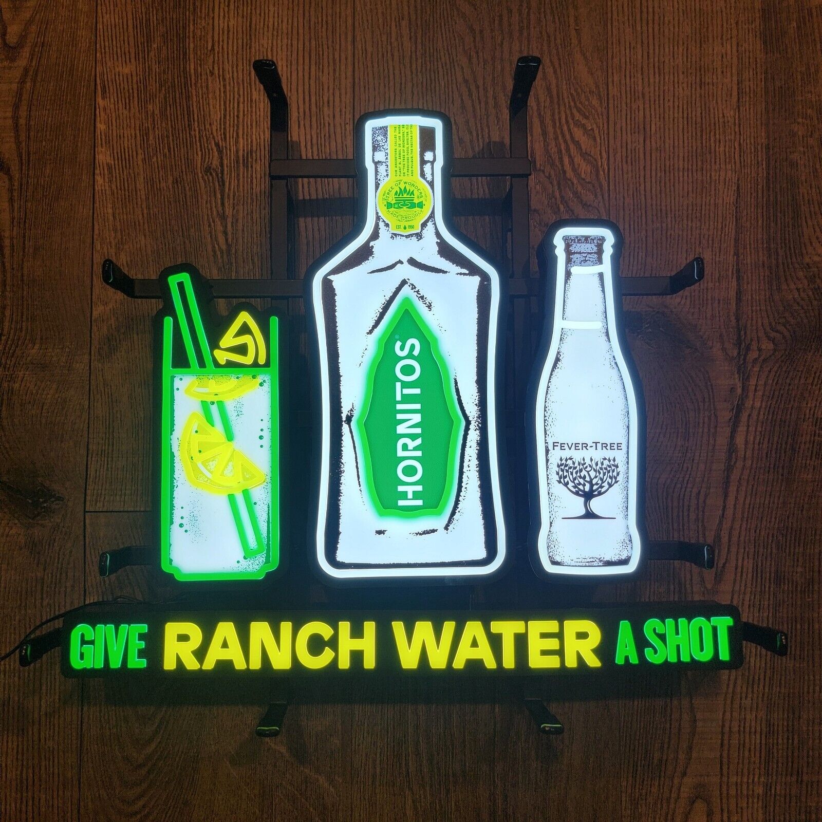 HORNITOS TEQUILA RANCH WATER LED BAR SIGN MAN CAVE GARAGE DECOR LIGHT NEW 17x16: