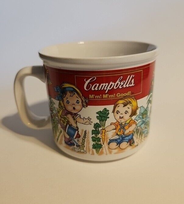 Vintage Campbell\'s Soup Kids Mug Bowl M’mm M’mm Good Red White