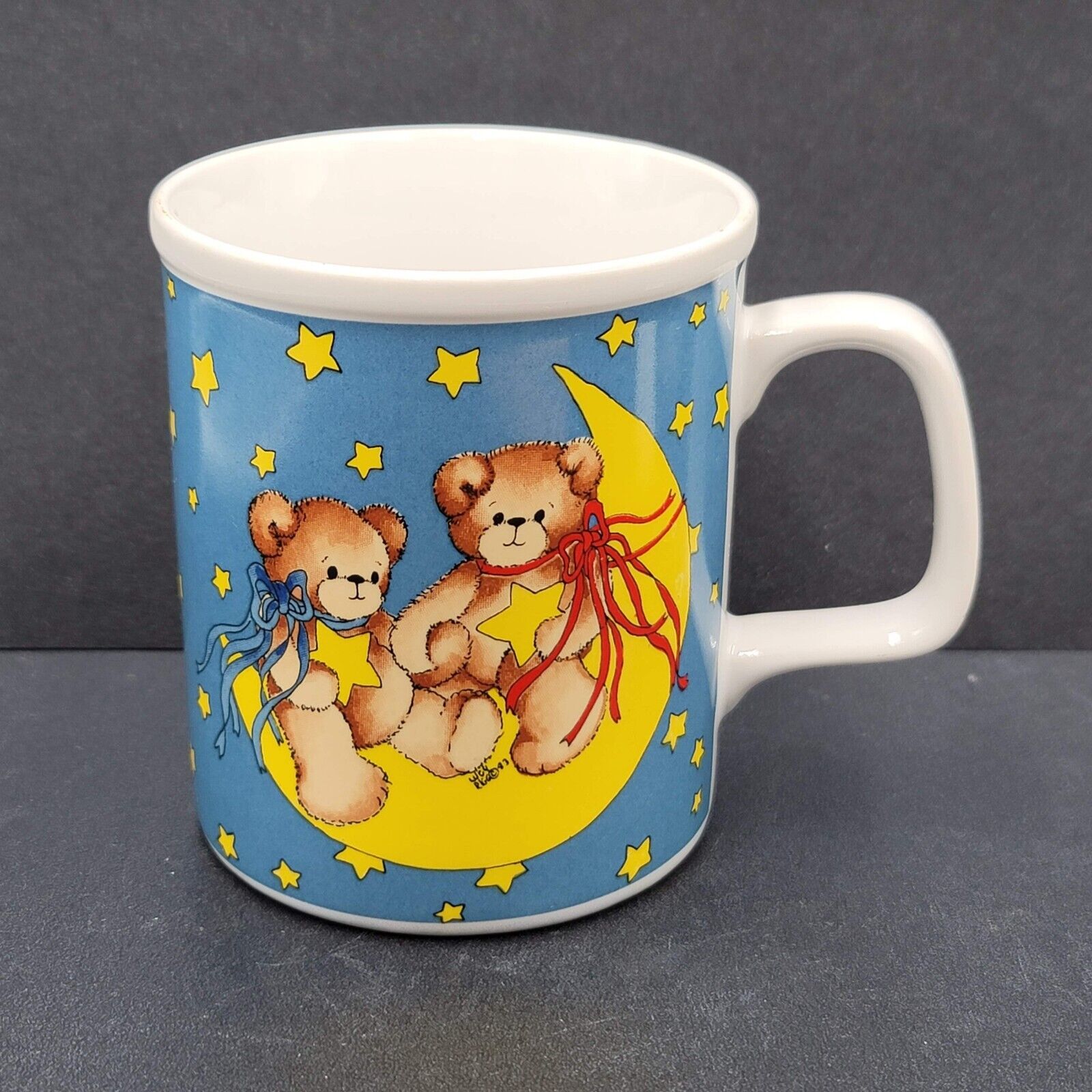 Vintage Lucy and Me Bears Moon Stars Coffee Mug Cup 1984 Enesco
