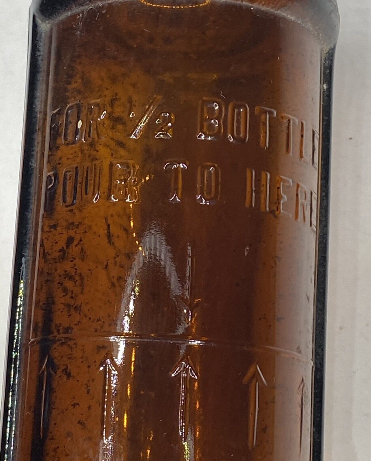 Vintage Certo Amber Embossed Glass Bottle with Measuring Line Empty Bottlr
