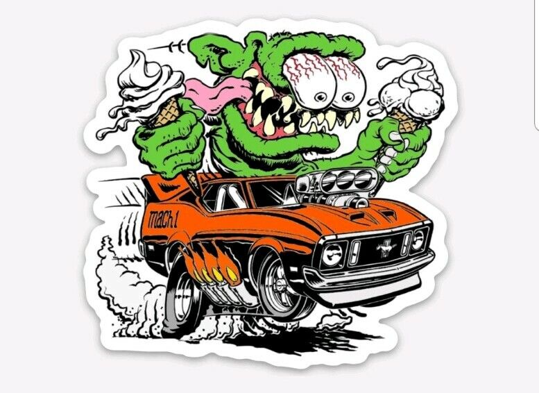  Mach 1 Mustang STICKER Muscle Car Vintage Old School Performance Rat Fink Ford