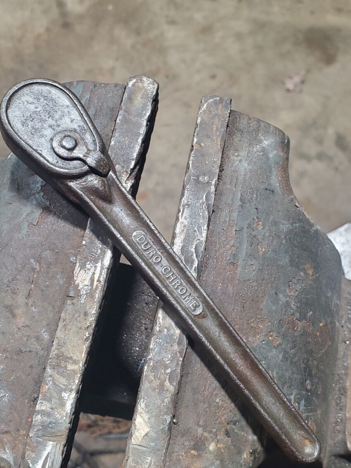 Vintage Duro Chrome Ratchet Wrench