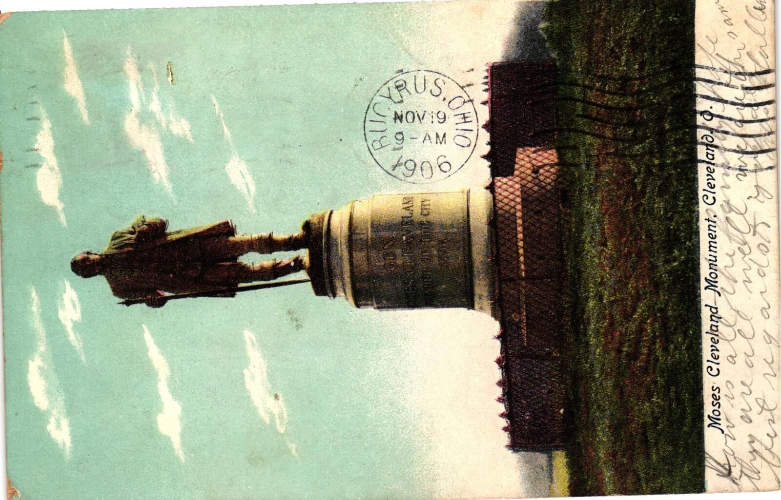 Vintage Postcard- MOSES CLEVELAND MONUMENT, CLEVELAND, OH. Early 1900s