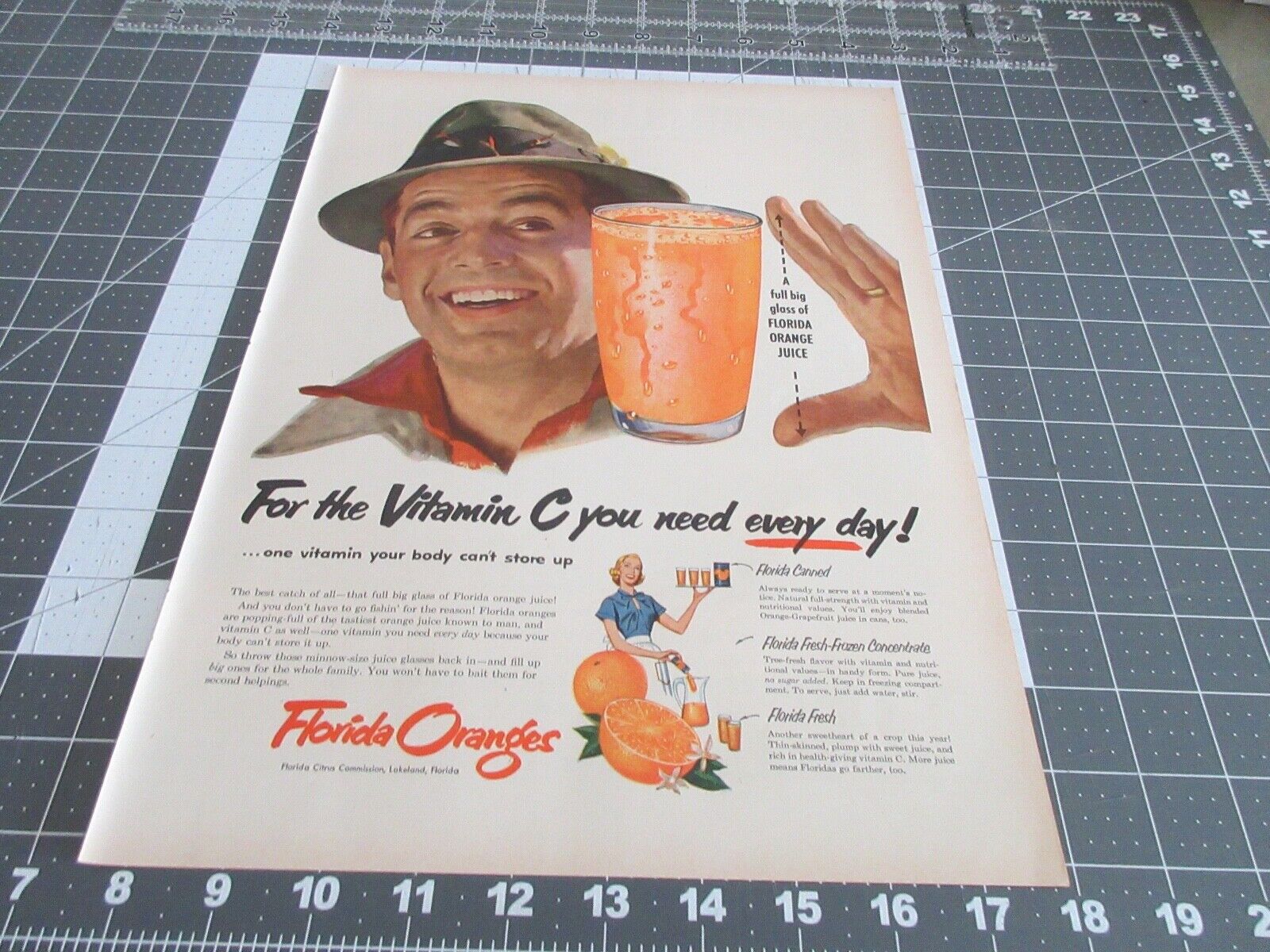 1953 Florida Oranges Vitamin C, Print AD