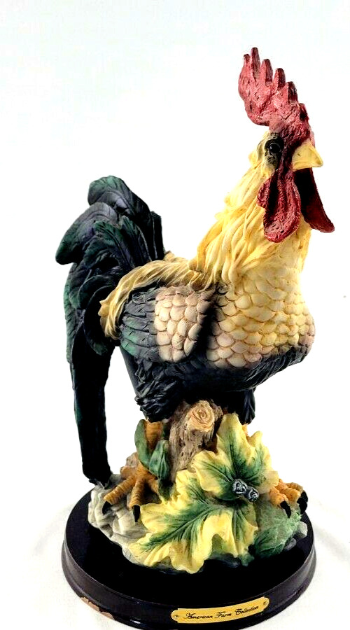 American Farm Collection Decor Rooster Beige/Green/ 10 in Tall