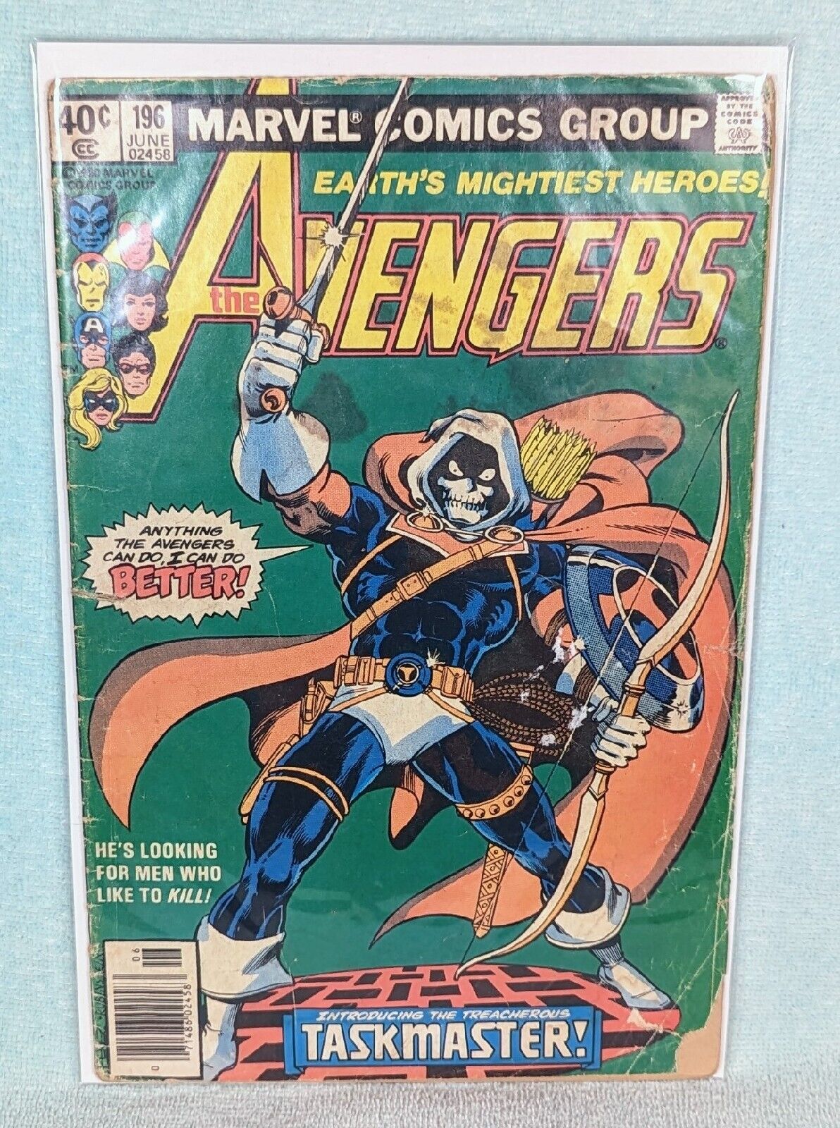 Avengers #196 (Marvel, 1980) - 1ST Appearance of Taskmaster - Poor Condition 