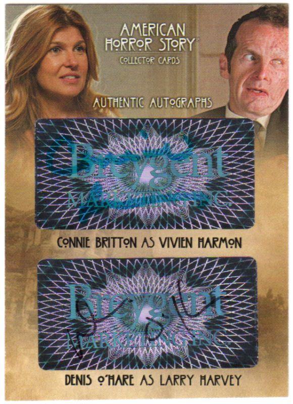 American Horror Story. Connie Britton And Denis O\'Hare Dual Autograph Card #AMR4