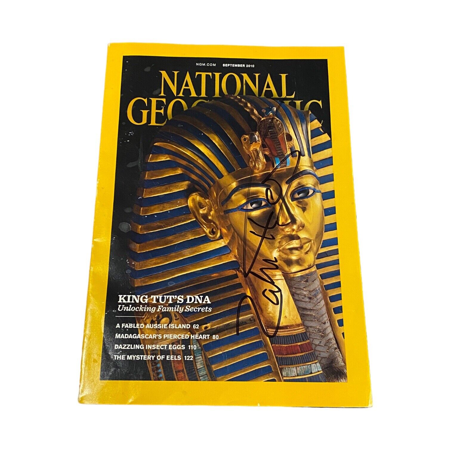Zahi Hawass Signed Autograph Sept. 2010 National Geographic Featuring King Tut