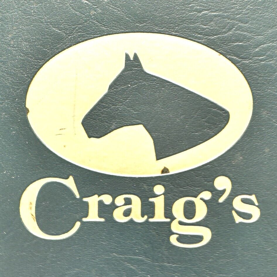 Vintage 1980s Craig\'s Restaurant Menu Horse Race Track