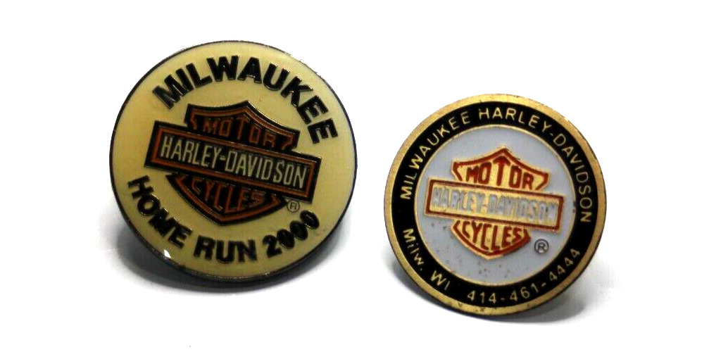 Lot of 2 Vintage Milwaukee Harley-Davidson Shirt/Jacket/Vest Pins