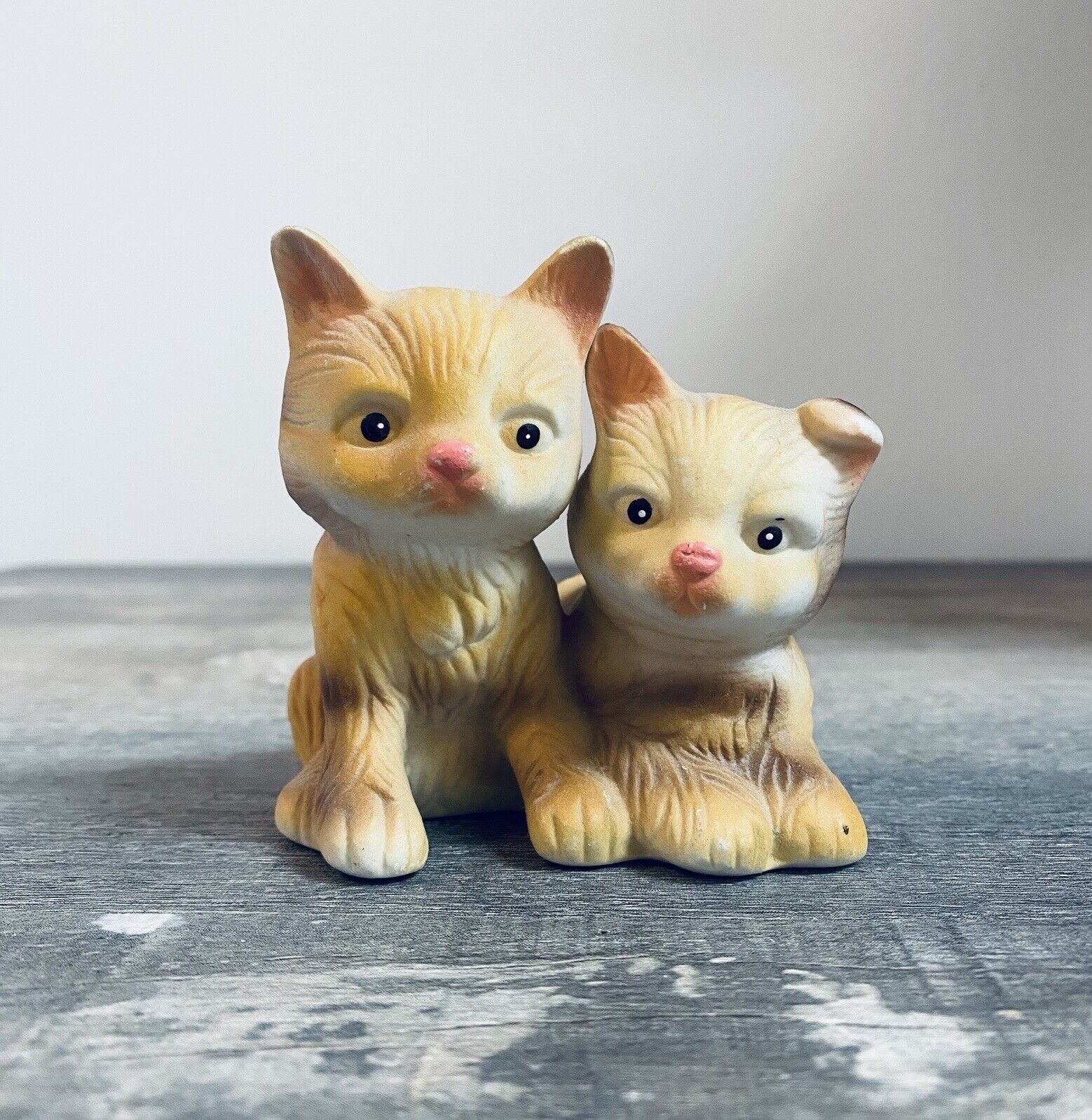 Vintage Cat Figurine Porcelain Ceramic Best Friend Tabby Cats Enesco 