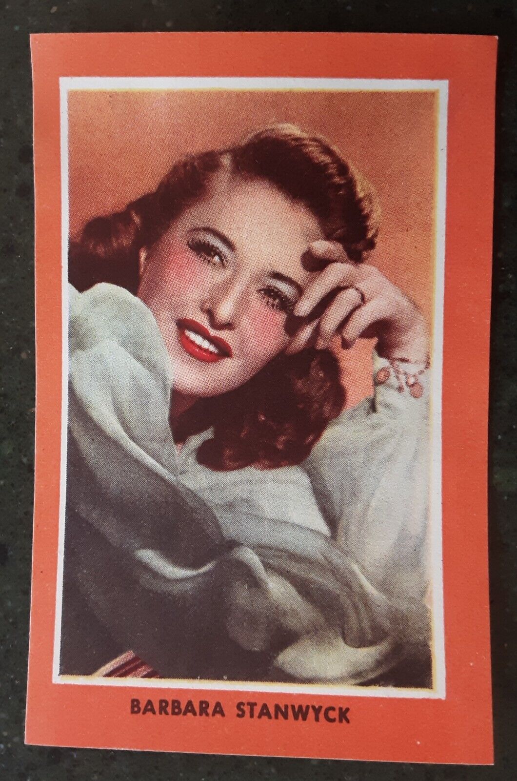 1960 BARBARA STANWYCK ,  SPANISH CHOCOLATE CARD