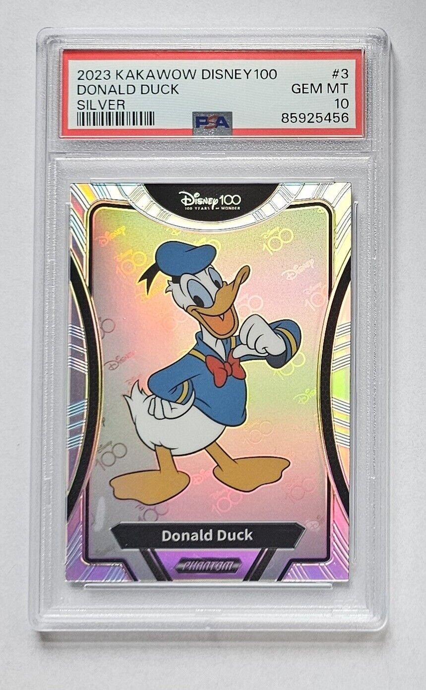 2023 Kakawow Phantom Disney 100 Donald Duck #3 Silver Holo Graded PSA 10