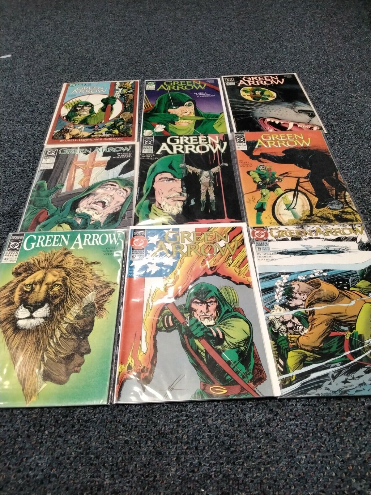 Green Arrow DC Comic Book lot of 9 1988 Mike Grell 