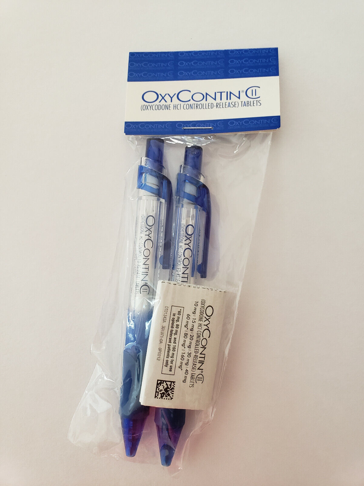 2 OxyContin Drug Rep Pens Purdue Pharma Oxycodone NEW Sealed in Orignal Package