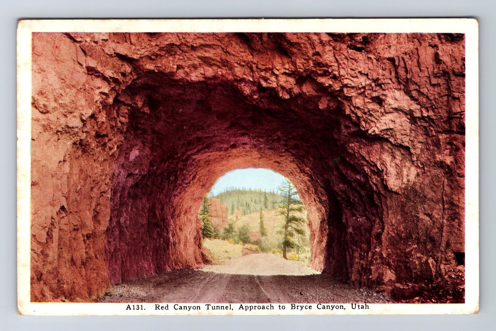 Red Canyon UT-Utah, Red Canyon Tunnel, Antique Vintage Souvenir History Postcard