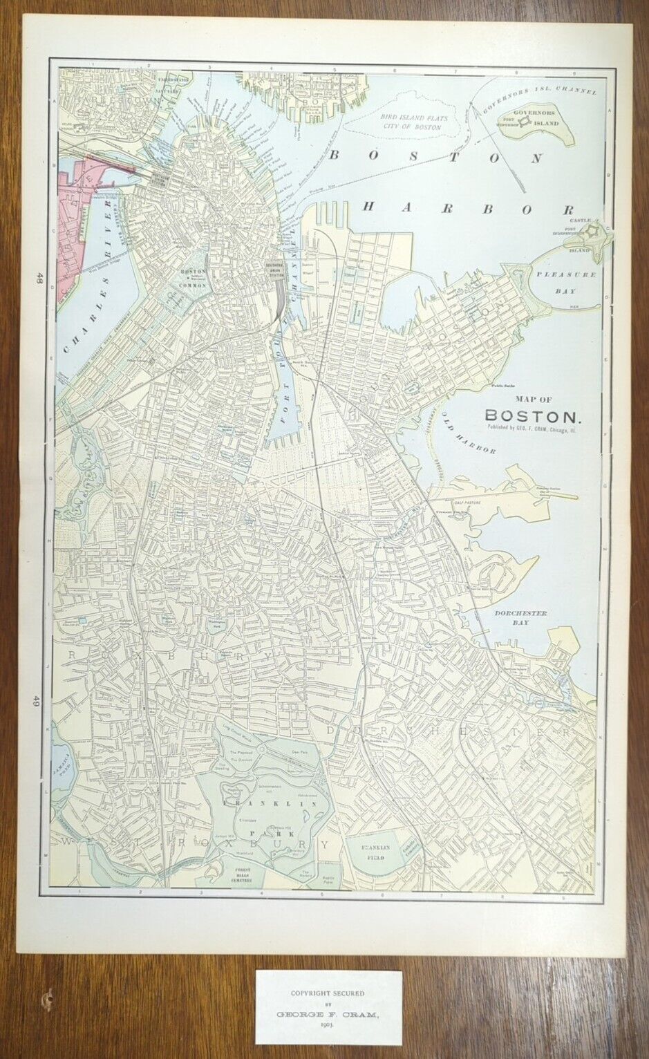 Vintage 1903 BOSTON MASSACHUSETTS Map 14