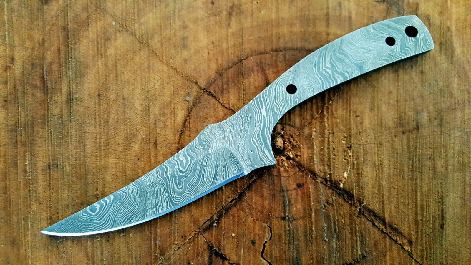 HAND FORGED DAMASCUS Steel Blank Blade Full Tang Skinner Knife Making Supplies