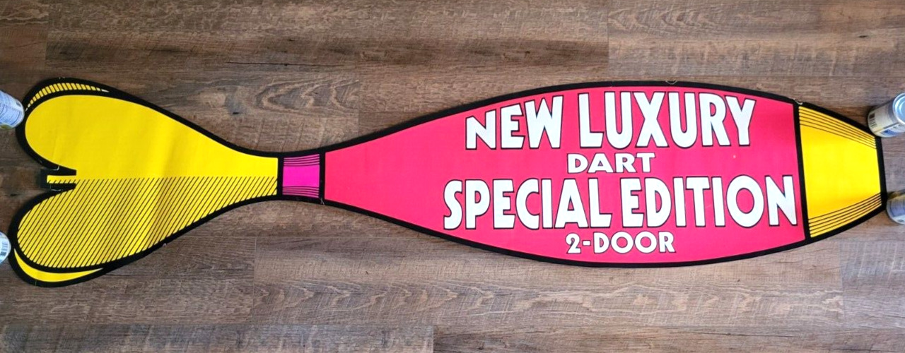 1970's Dodge Dart Luxury Special Ed. 2-Door Dealer Showroom Banner Sign Rare