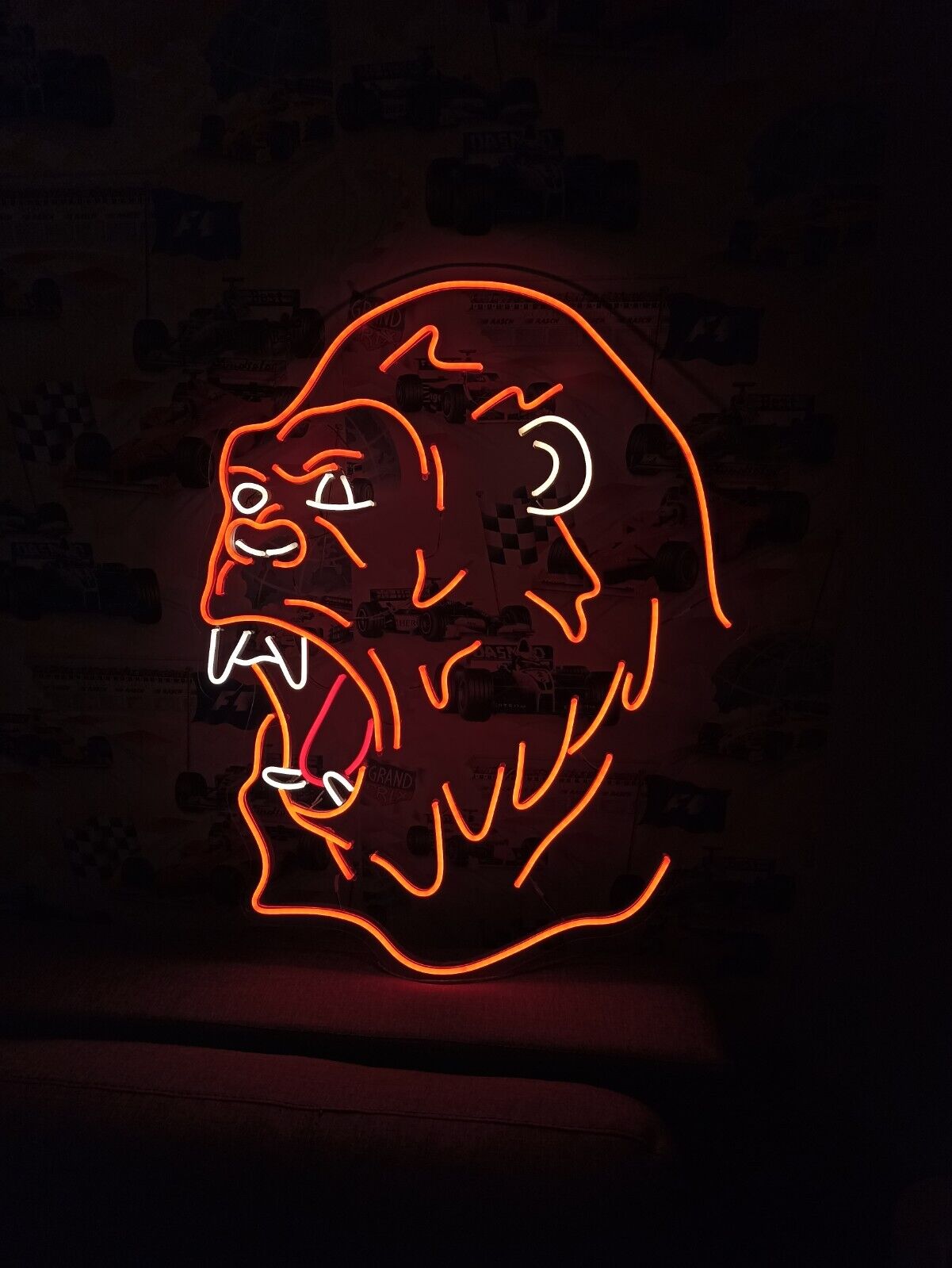 Neon gorilla sign, Gorilla face neon light, Open mouth gorilla neon(size 30\