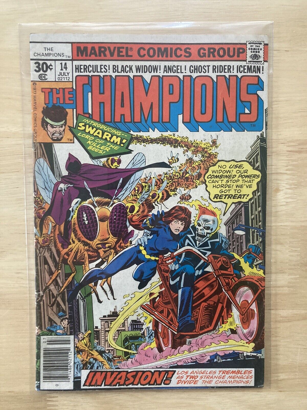 Marvel The Champions #14 July, 1977 Swarm, Black Widow, Ghost Rirder, Hercules