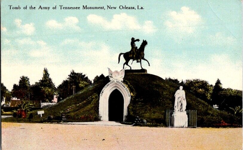 Postcard Tomb of the Army of Tennessee Monument New Orleans LA Louisiana   I-685