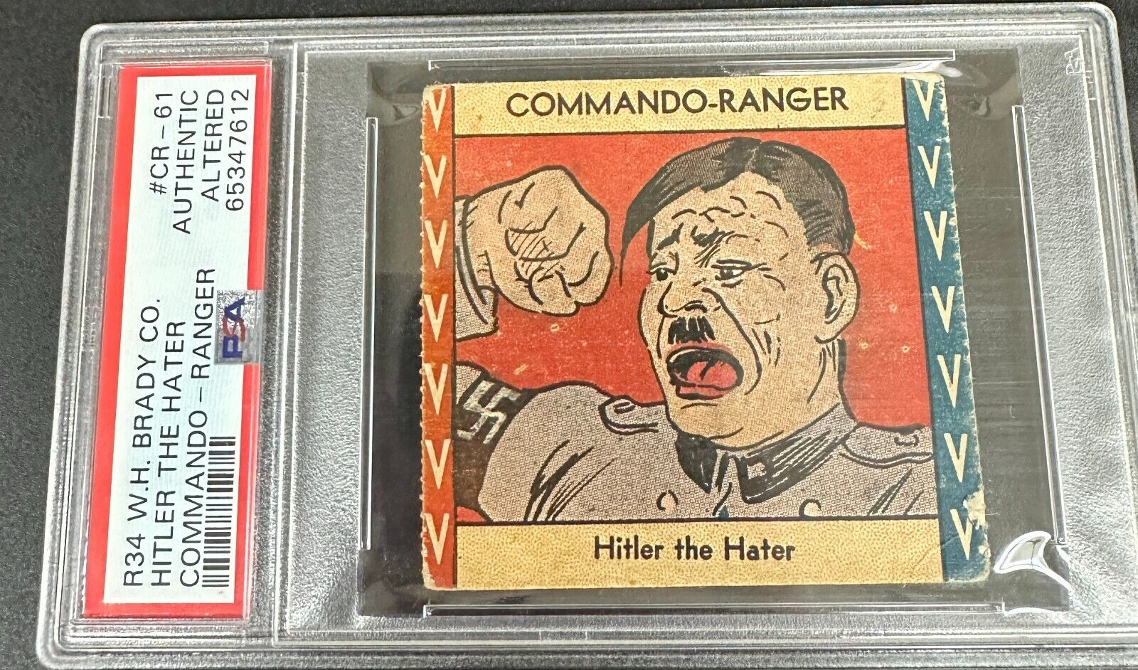 1940 R34 W.H. Brady Co. Commando-Ranger - Hitler The Hater PSA Authentic