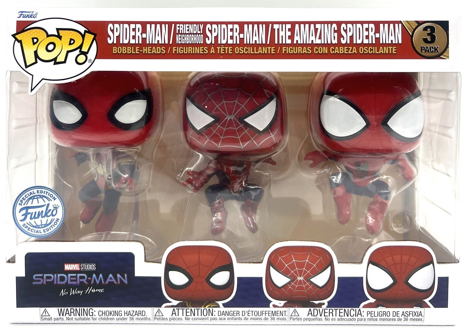 Funko Pop Marvel Spider-Man No Way Home 3 Pack Funko Special Edition