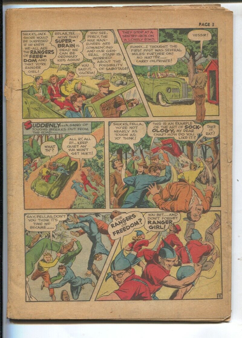 Rangers of Freedom #3 1942-Fiction House-Rangers vs Super Brain-coverless inc...