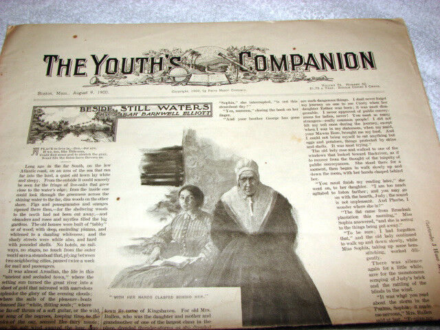ANTIQUE THE YOUTH\'S COMPANION MAGAZINE 08/09/1900 VOLUME 74 EUC GOOD COND