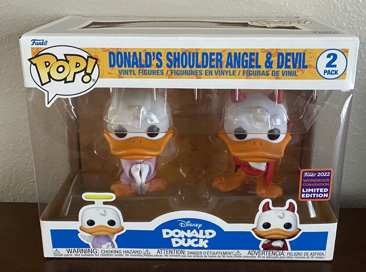 Funko Pop  Donald Duck Donald\'s Shoulder Angel And Devil 2022 Wondercon