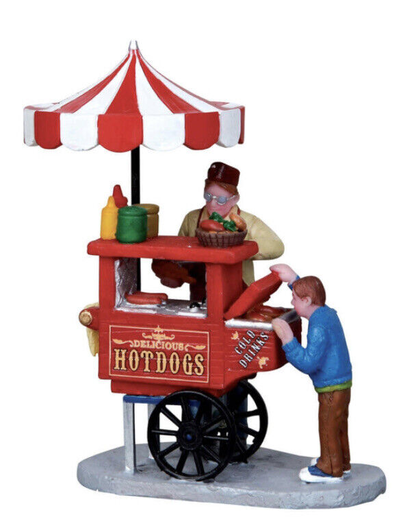 Lemax Hot Dog Food Cart Holiday Village Carnival Train Accent