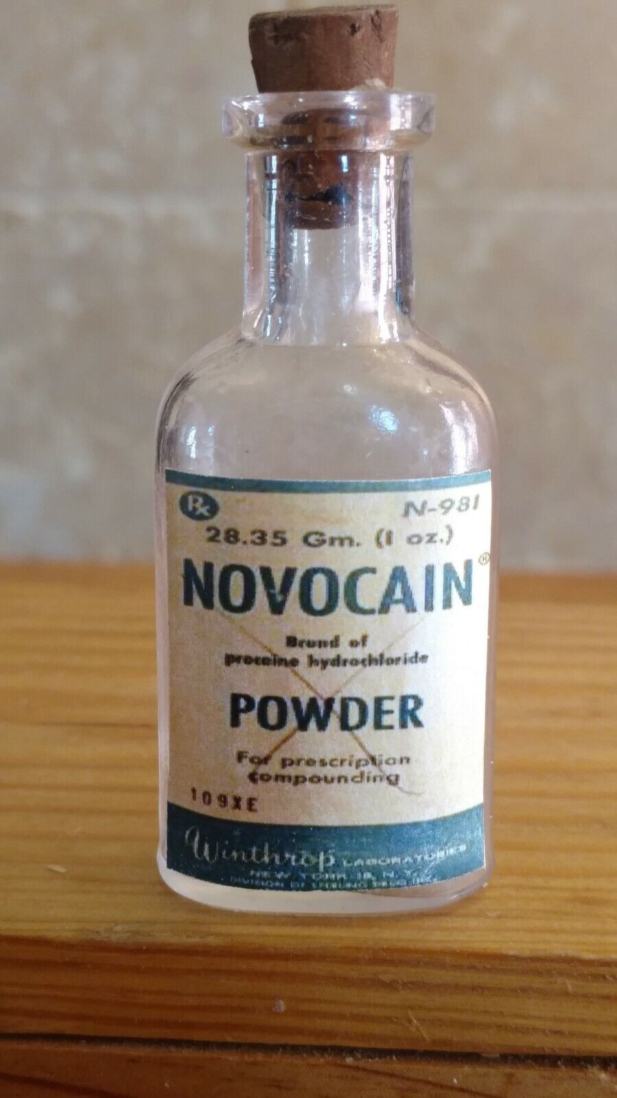 Vintage Medicine Hand Crafted Bottle, Novocain Powder,  3\