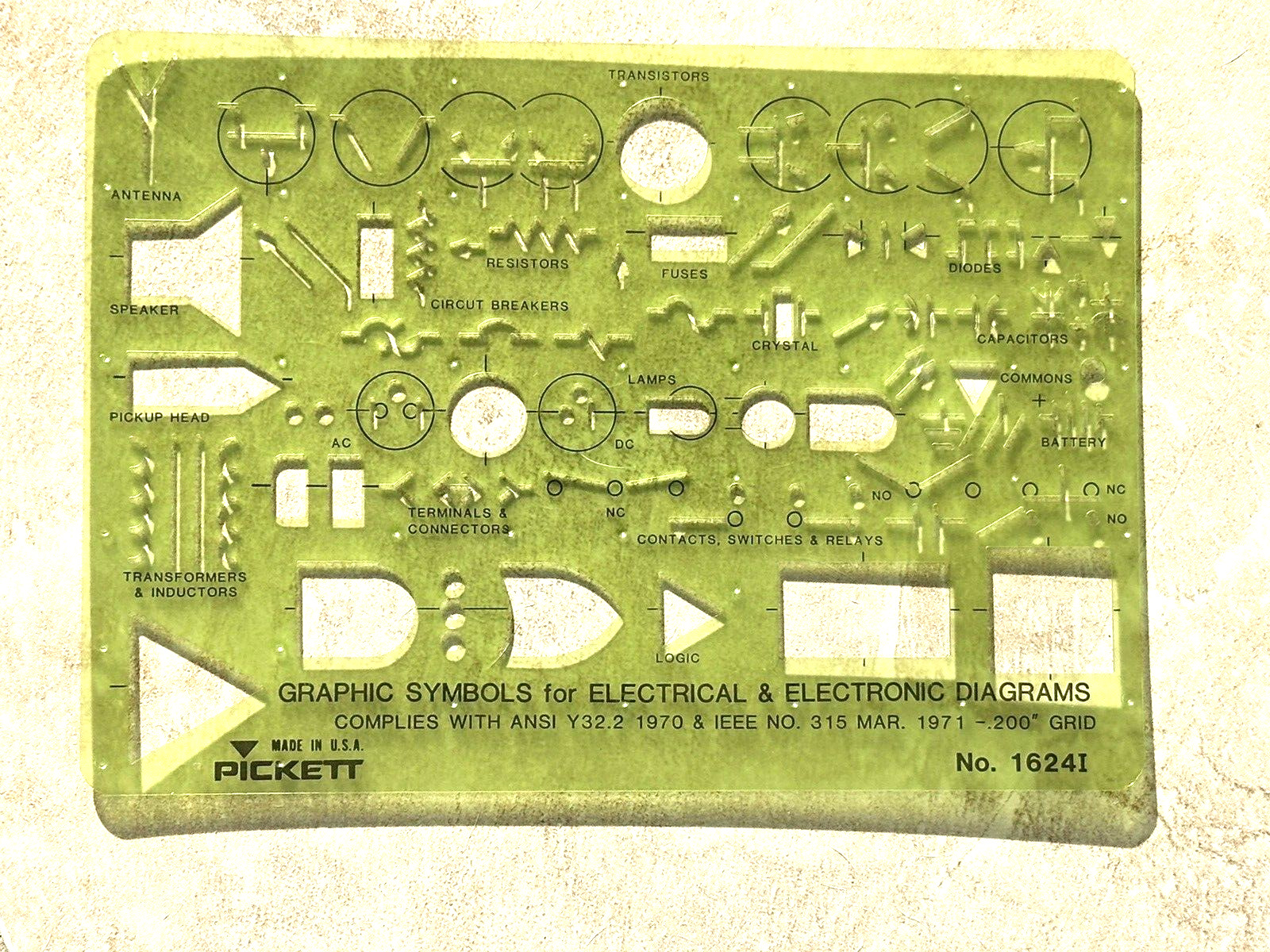 Vintage Pickett Template, No. 1624I, Electrical & Electronic Diagrams
