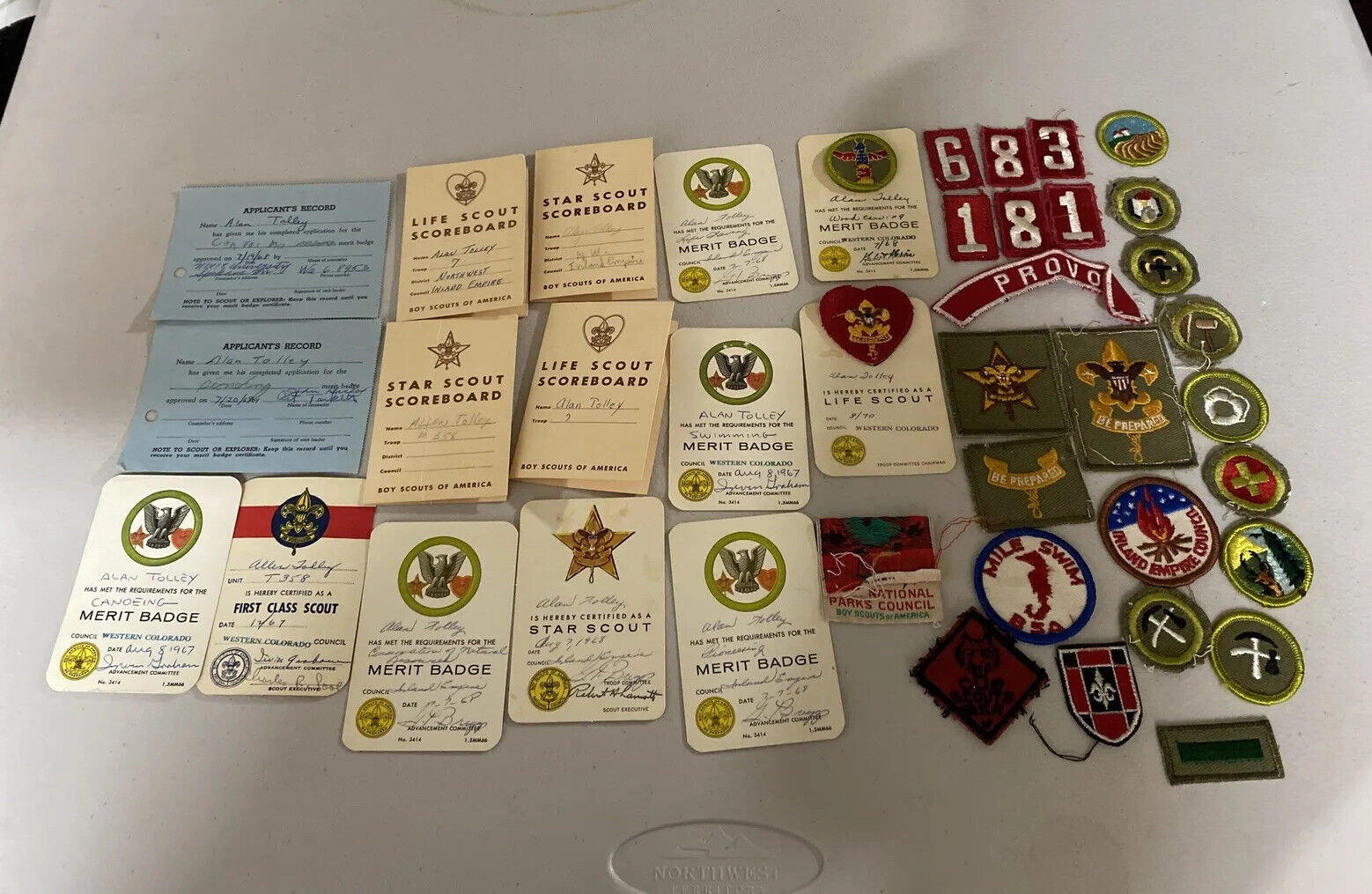 Vintage Lot Of Boy Scout Merit Badges Patches Cards Etc 1960s 70s