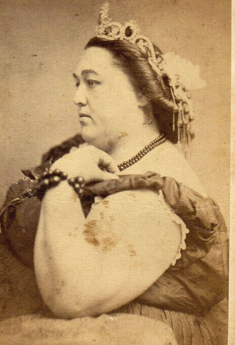 P.T BARNUM’S Legendary CROWNED FAT LADY Antique FREAK PHOTO Circus Sideshow Star
