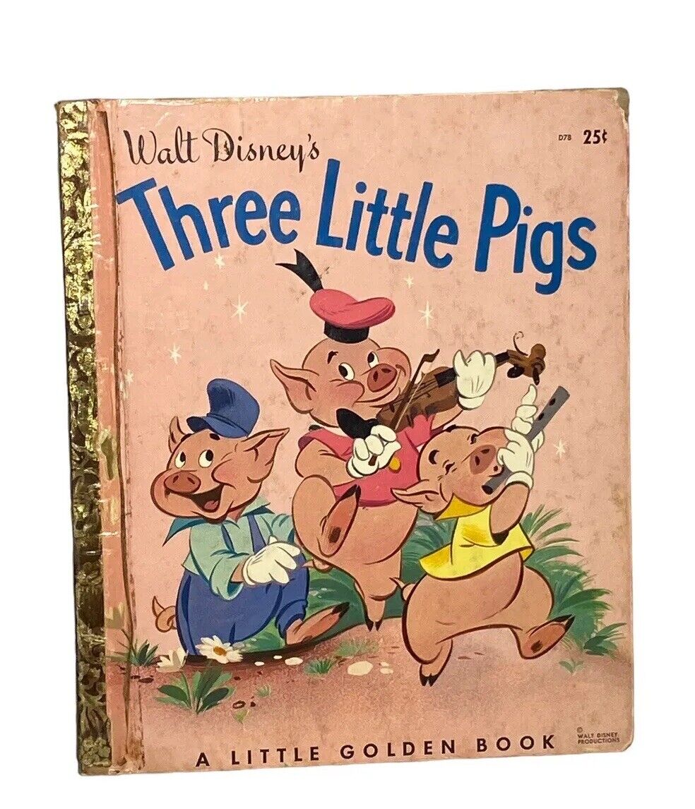 Vintage 1948 A Little Golden Book D78 Walt Disney\'s Three Little Pigs